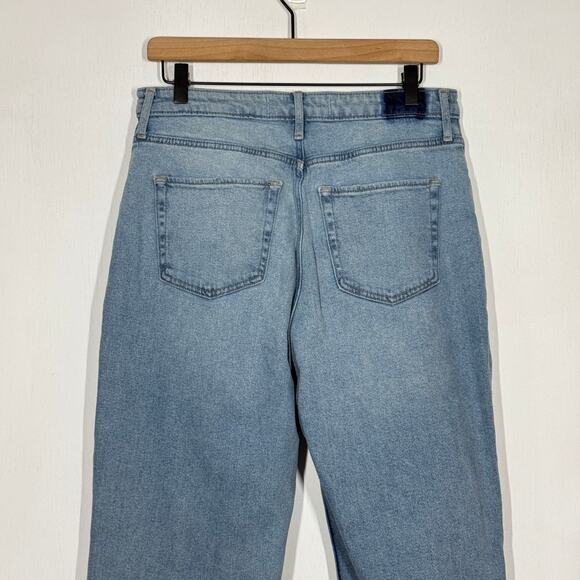 Hollister Ultra High Rise Dad Jeans Womens Size 31 Blue Denim Patchwork Stretch - Picture 5 of 9